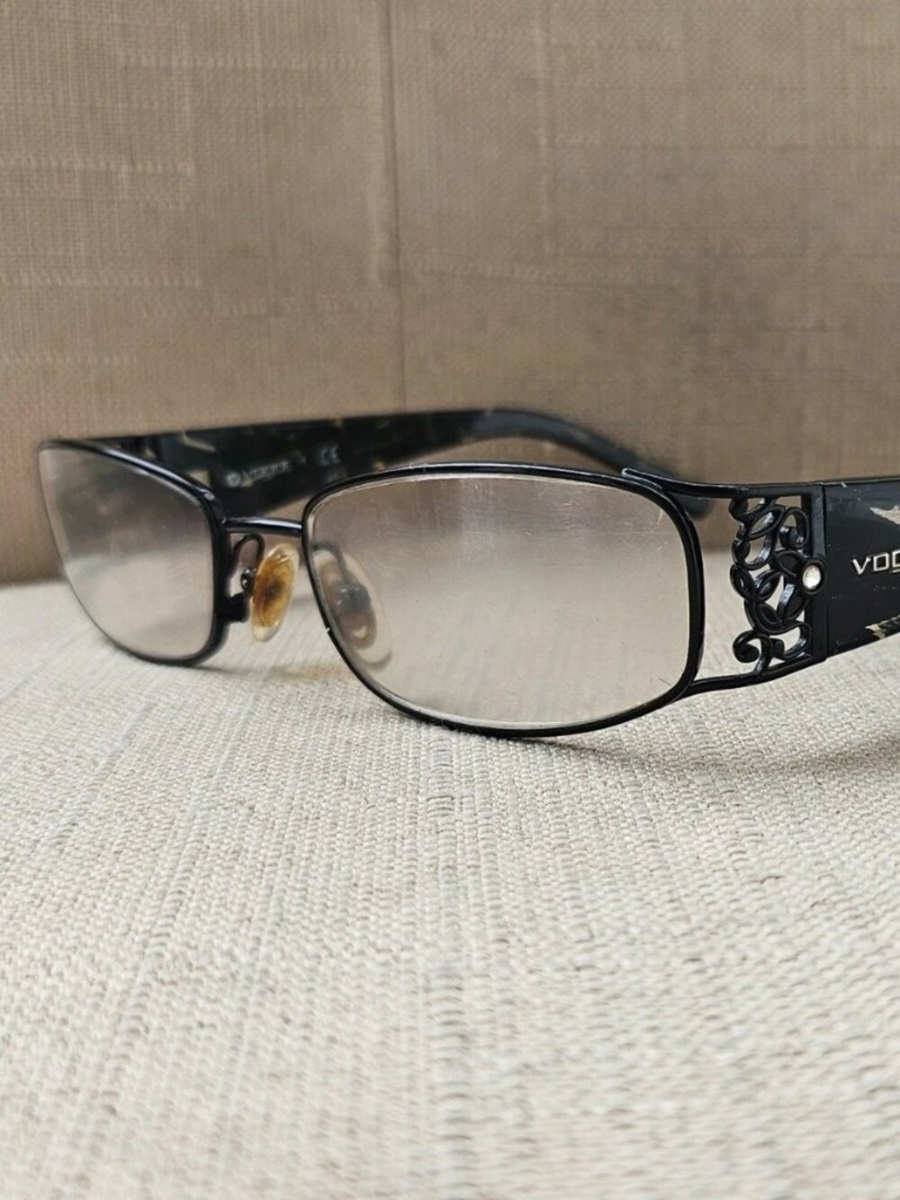 Vintage Vogue Eyewear Women Eyeglasses Frame Black Tone Metal Glasses VO3661-B